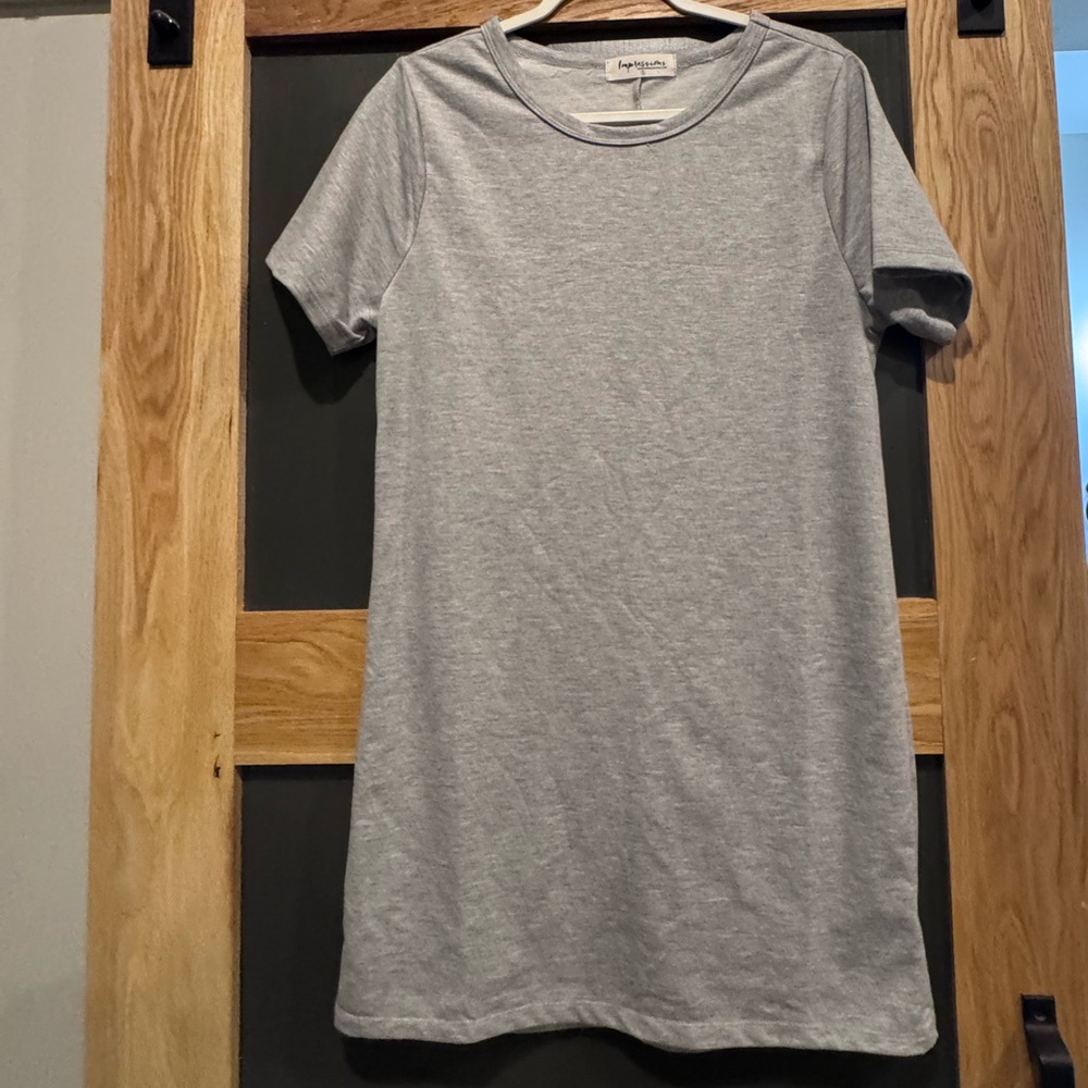 Impressions Heather Gray T-Shirt Dress